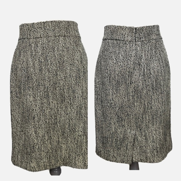 365 Brooks Brothers Pencil Skirt Tweed Gold Metallic Thread Lined Size 4 Fall - Picture 1 of 11